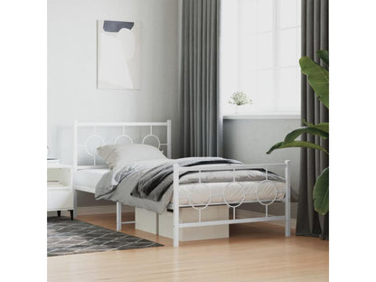 Struttura letto in metallo bianco, 100 x 190 cm
