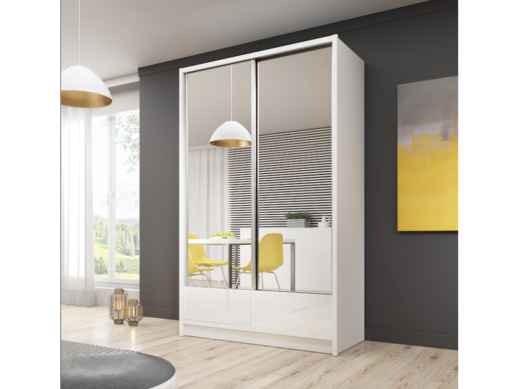 Armadio marrone, 134 x 214 x 62 cm