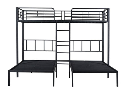 Tavolo in metallo nero, 3 x 90 x 200 cm