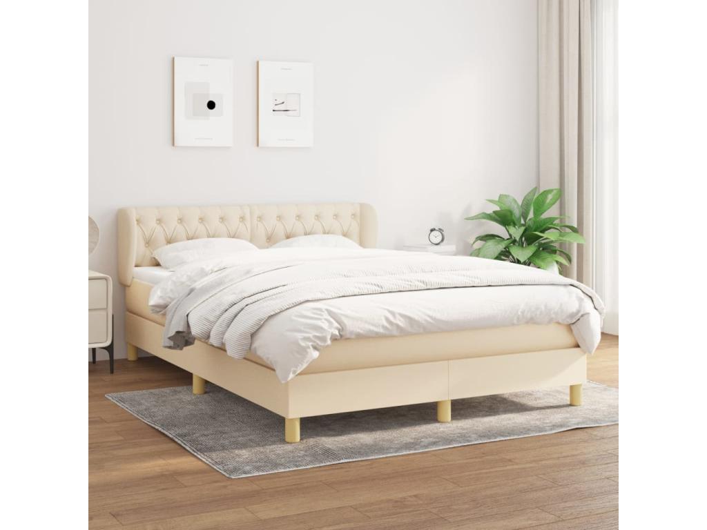 Base letto in tessuto color crema, 140 x 200 cm