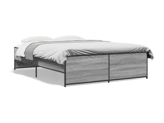 Struttura letto in legno ingegnerizzato grigio, 140 x 190 cm