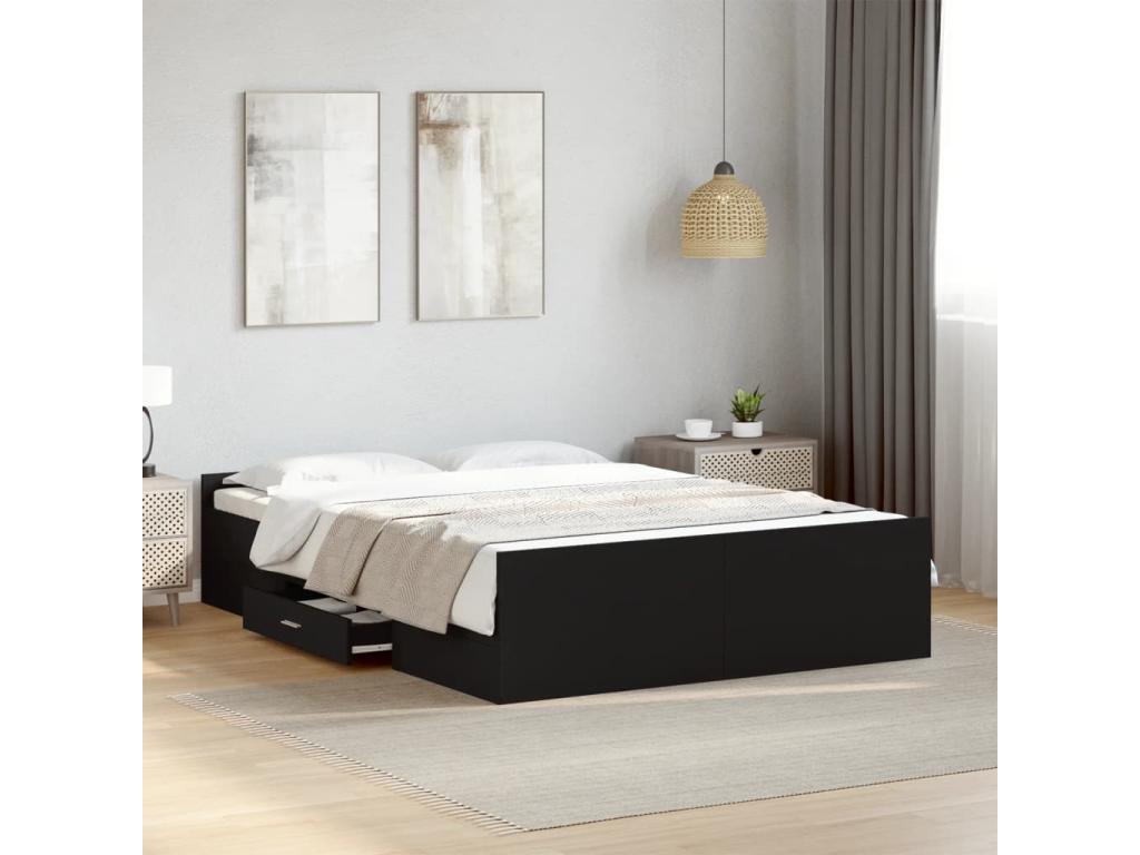 Struttura letto nera, 135 x 190 cm