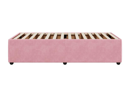 Struttura letto in velluto rosa, 90 x 190 cm