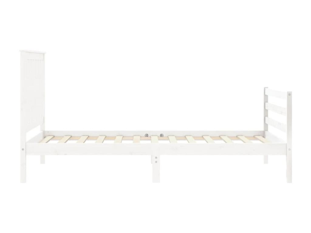 Struttura letto in legno massello bianco, 100 x 200 cm