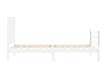 Struttura letto in legno massello bianco, 100 x 200 cm