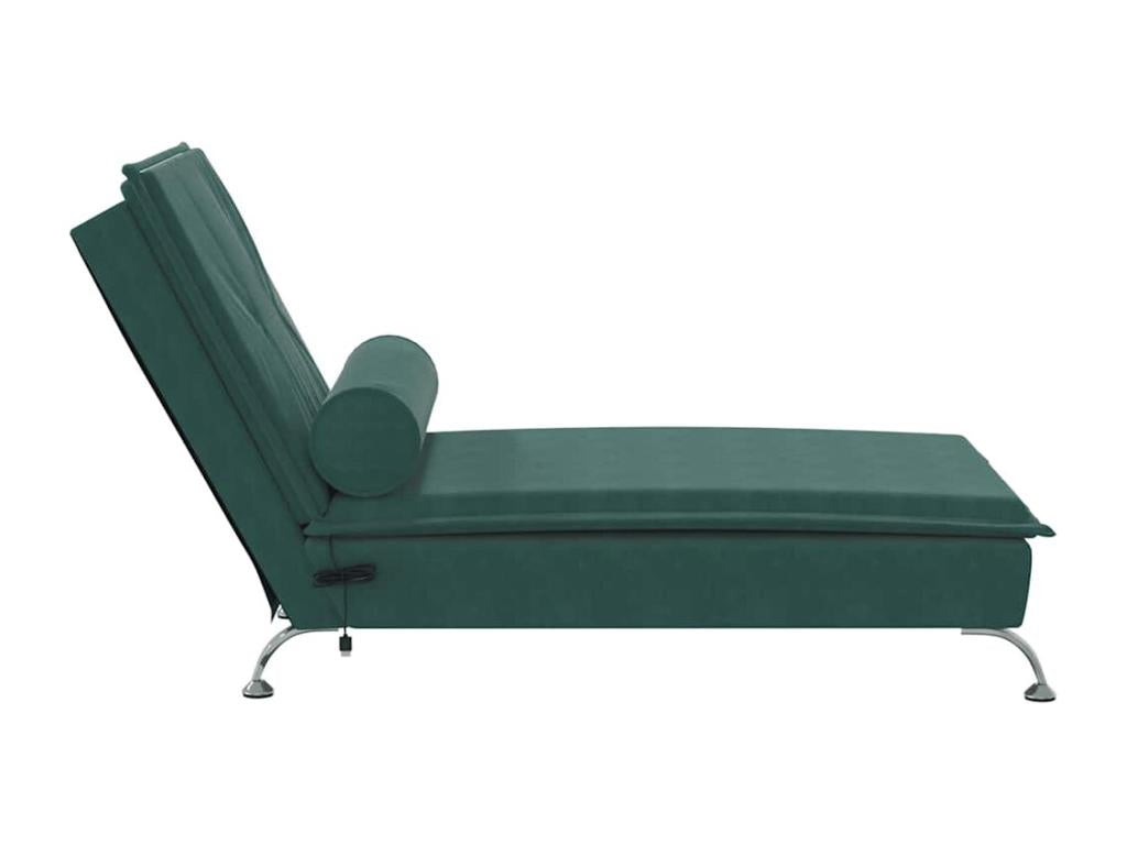 Chaise longue in velluto verde