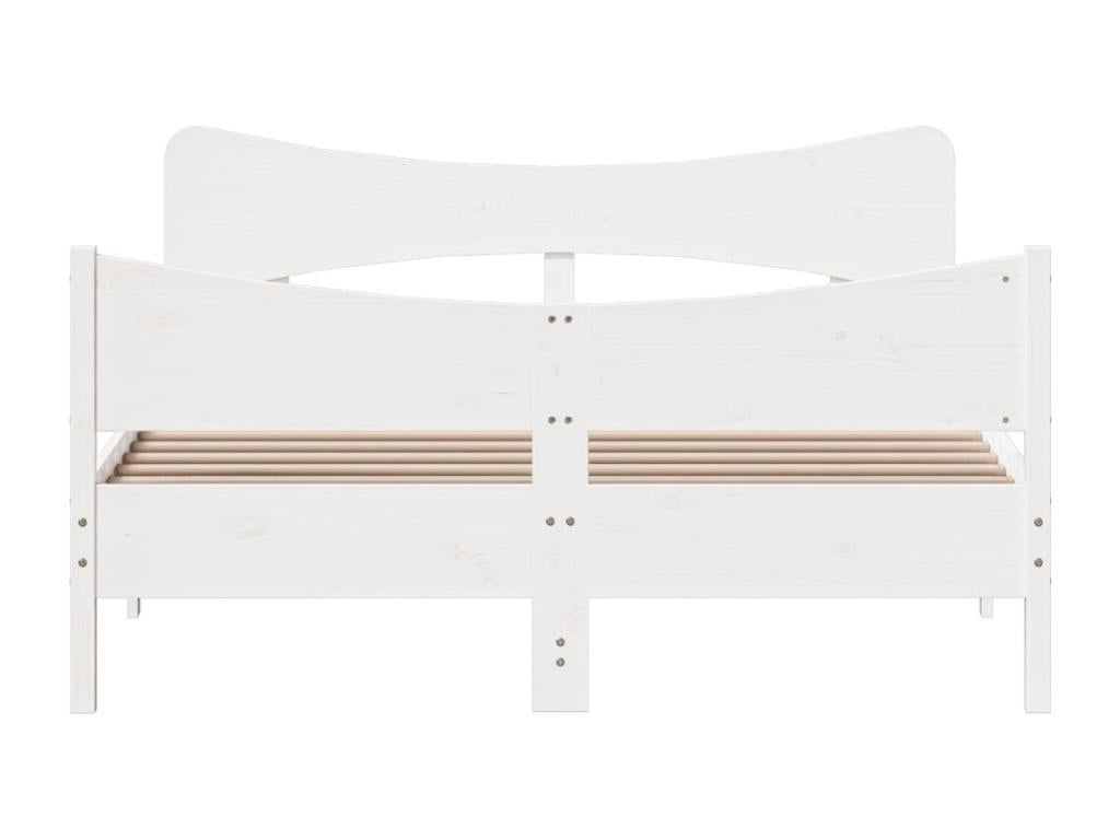 Struttura letto in legno massello di pino bianco con testiera