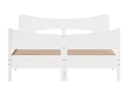 Struttura letto in legno massello di pino bianco con testiera